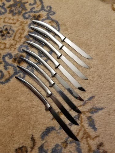 8 Pc Vtg Griffon Cutlery Corp Steak Heavy Knife Set Stainless Steel Knives - Thumbnail 7
