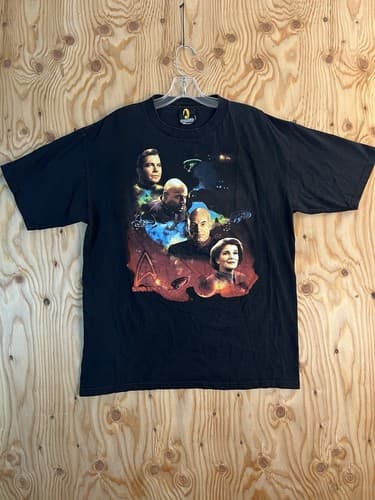 Star Trek Captains Tee Vintage 1997 XL Shirt Las Vegas Experience Hilton Picard - Image 1