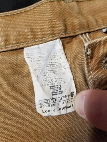 Vtg Carhartt B01 BRN Duck Double Knee Work Dungaree Pants 44x30 40x28 USA - Thumbnail 6