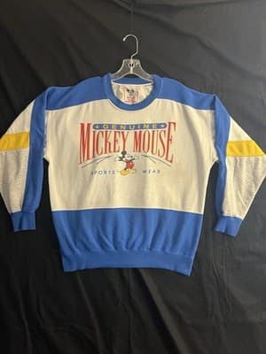VTG Disney Wear Genuine Mickey Mouse Sports Crewneck Korea Mens L Sweatshirt - Image 1