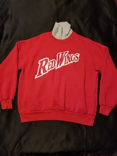 VTG NHL Detroit Red Wings XL Turtleneck Sweatshirt USA Hockey Pullover Sweater - Image 1