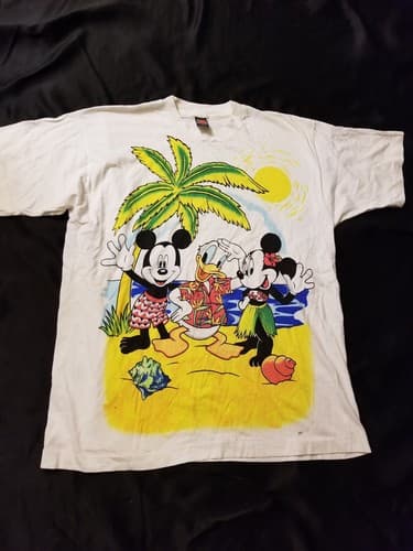Vintage Disney Mickey Mouse Donald Duck Colorful Jerry Leigh T-Shirt XL OSFA - Image 1