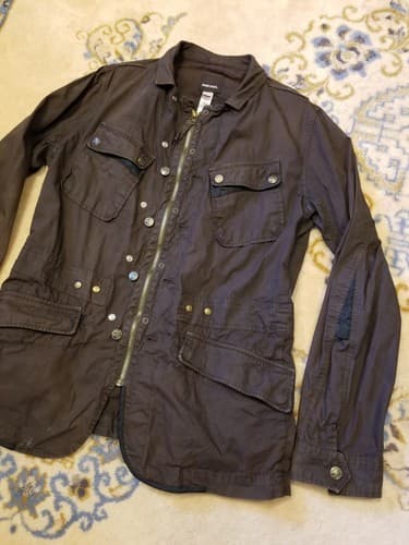 DIESEL Ward Deck Military Jacket Womens Large Multi Pocket Button Zip Brown Coat - Thumbnail 2
