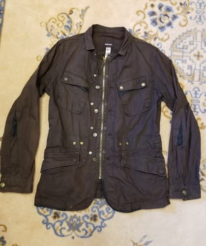DIESEL Ward Deck Military Jacket Womens Large Multi Pocket Button Zip Brown Coat - Image 1