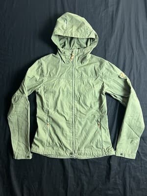 Fjallraven Jacket Womens XS Stina Coat G-1000 Hiking Water Resistant Green Hood - Image 1