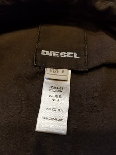 DIESEL Ward Deck Military Jacket Womens Large Multi Pocket Button Zip Brown Coat - Thumbnail 10