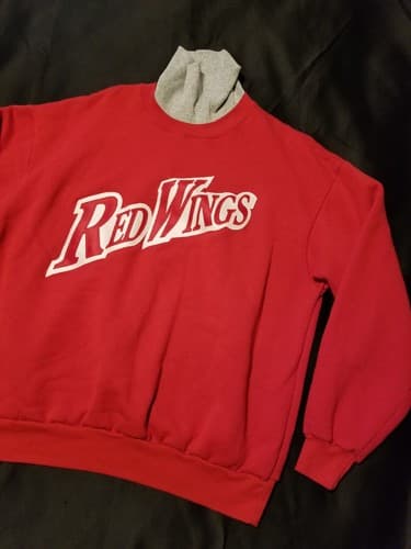 VTG NHL Detroit Red Wings XL Turtleneck Sweatshirt USA Hockey Pullover Sweater - Thumbnail 9
