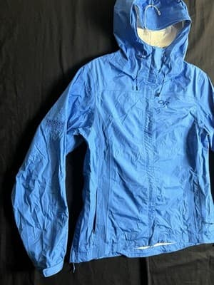 Outdoor Research Panorama Waterproof Shell Hoodie Hoody Jacket Blue Womens XS - Thumbnail 3