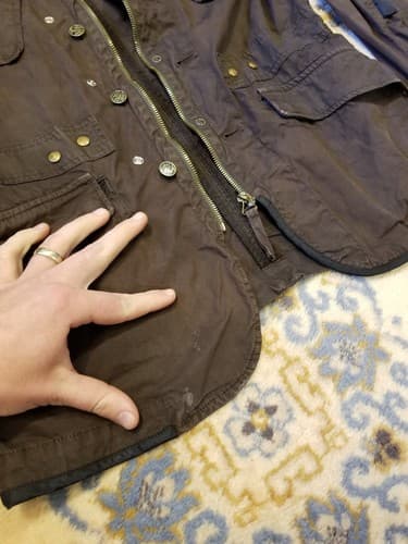 DIESEL Ward Deck Military Jacket Womens Large Multi Pocket Button Zip Brown Coat - Thumbnail 8