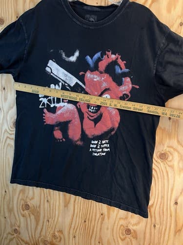 Rare Isolation Born 2 Kill Shirt Gun Red Baby Mens L Hate Suffer Black Short - Thumbnail 11