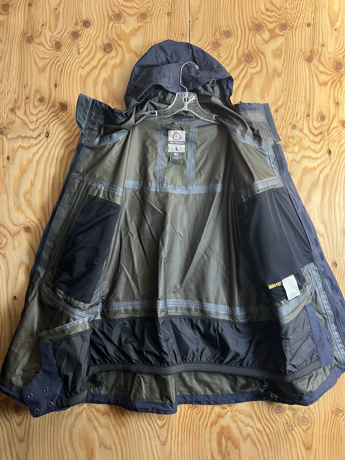 Burton AK Mens XL Snowboarding Jacket GoreTex Blue Grey Vtg Snow Ski Hooded - Thumbnail 5