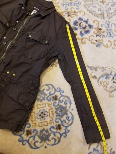 DIESEL Ward Deck Military Jacket Womens Large Multi Pocket Button Zip Brown Coat - Thumbnail 14