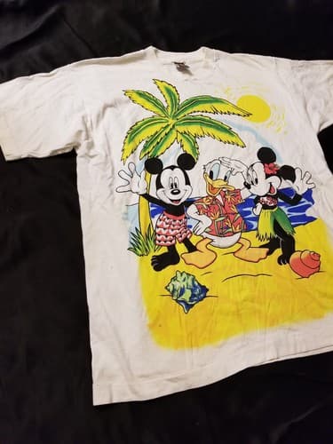 Vintage Disney Mickey Mouse Donald Duck Colorful Jerry Leigh T-Shirt XL OSFA - Thumbnail 2