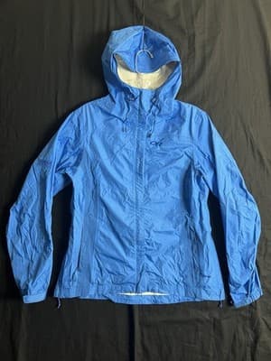 Outdoor Research Panorama Waterproof Shell Hoodie Hoody Jacket Blue Womens XS - Image 1