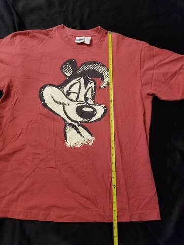 AUTHENTIC Vintage 90’s BIG Pepe Le Pew Print Size XL Single Stitch T Shirt USA - Thumbnail 7
