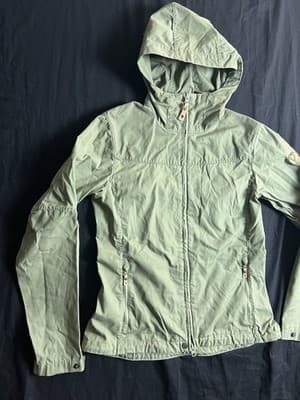 Fjallraven Jacket Womens XS Stina Coat G-1000 Hiking Water Resistant Green Hood - Thumbnail 3