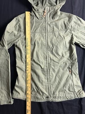Fjallraven Jacket Womens XS Stina Coat G-1000 Hiking Water Resistant Green Hood - Thumbnail 6