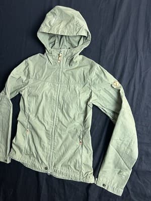 Fjallraven Jacket Womens XS Stina Coat G-1000 Hiking Water Resistant Green Hood - Thumbnail 2