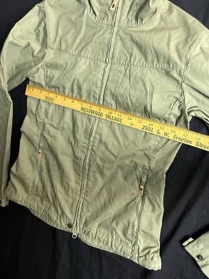 Fjallraven Jacket Womens XS Stina Coat G-1000 Hiking Water Resistant Green Hood - Thumbnail 7