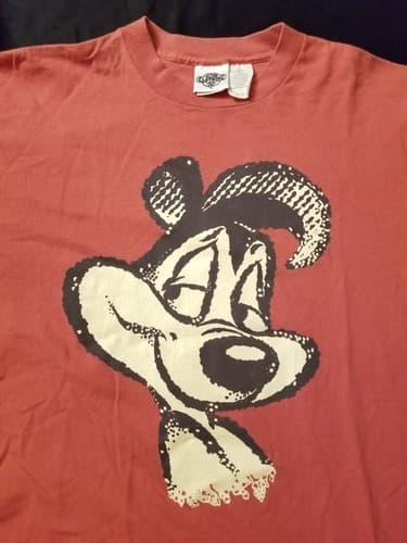 AUTHENTIC Vintage 90’s BIG Pepe Le Pew Print Size XL Single Stitch T Shirt USA - Thumbnail 2