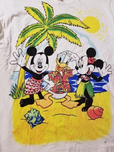 Vintage Disney Mickey Mouse Donald Duck Colorful Jerry Leigh T-Shirt XL OSFA - Thumbnail 3