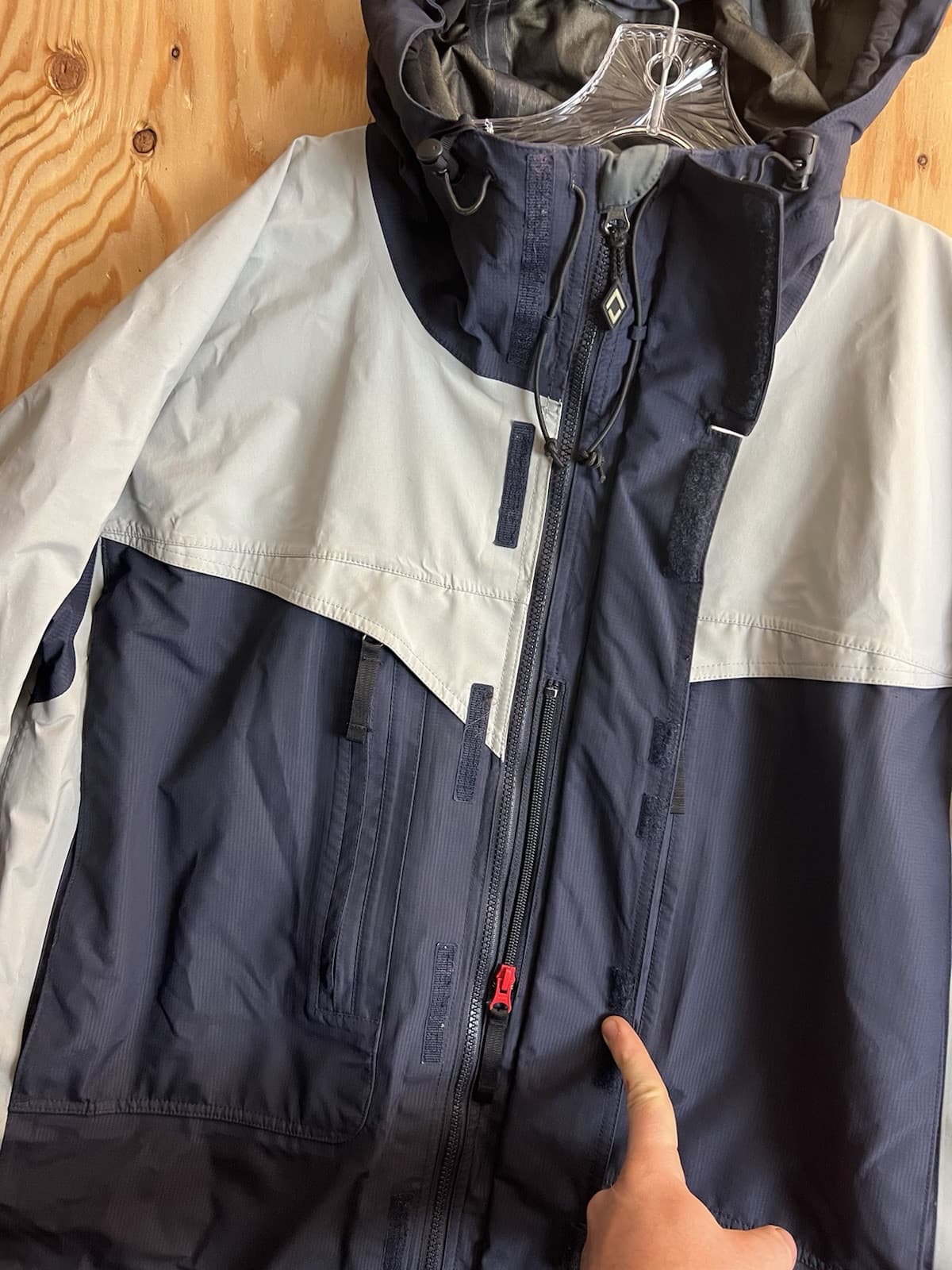 Burton AK Mens XL Snowboarding Jacket GoreTex Blue Grey Vtg Snow Ski Hooded - Thumbnail 4