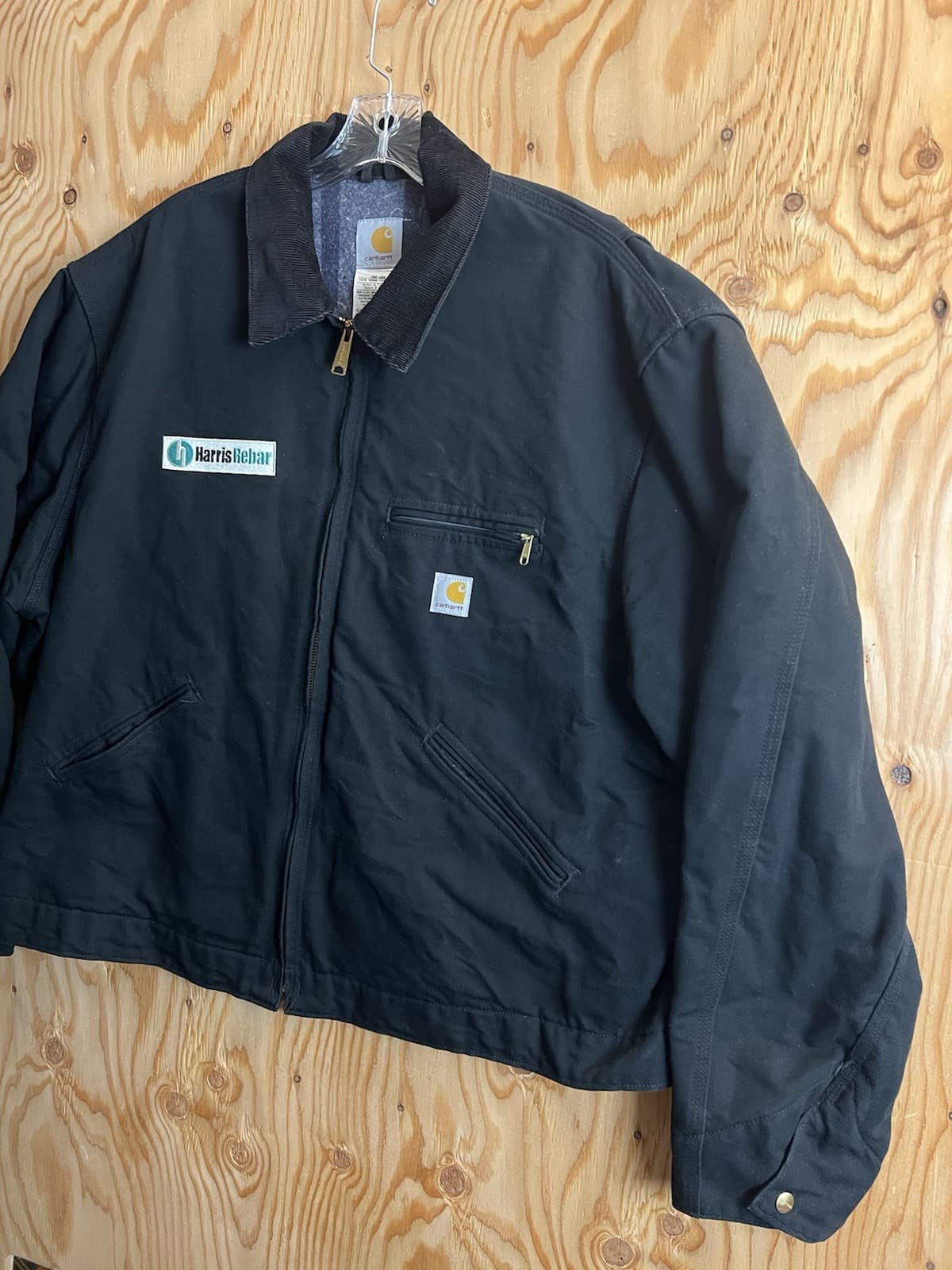 VTG Carhartt Detroit Jacket Size 52 Regular 2XL Blanket Lined USA J01 BLK Bomber - Thumbnail 2