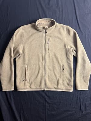 Filson Jacket Mens XL Ridgeway Fleece Polartec Tan Ochre Full Zip Pockets Hike - Image 1