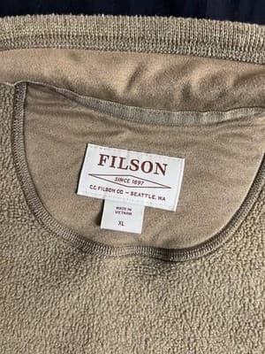 Filson Jacket Mens XL Ridgeway Fleece Polartec Tan Ochre Full Zip Pockets Hike - Thumbnail 11