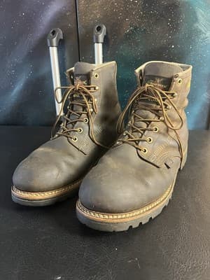 Thorogood 814-4514 Mens 10 EE 6" Leather WP Plain Soft Toe Work Boots Oil Slip - Image 1