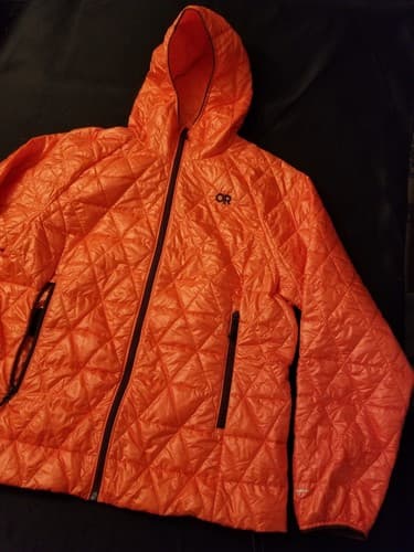 Outdoor Research Women's 1X Helium Insulated Hoody Rain Jacket Coat Orange *READ - Thumbnail 2