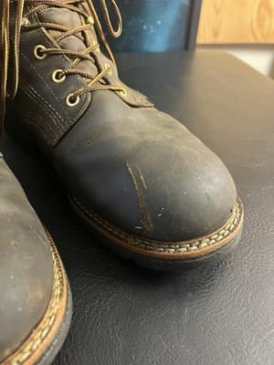 Thorogood 814-4514 Mens 10 EE 6" Leather WP Plain Soft Toe Work Boots Oil Slip - Thumbnail 9
