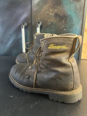 Thorogood 814-4514 Mens 10 EE 6" Leather WP Plain Soft Toe Work Boots Oil Slip - Thumbnail 3