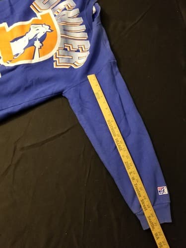 Vintage 90s Denver Broncos Sweatshirt Spellout Graphic The Game 1994 Mens M -L - Thumbnail 9