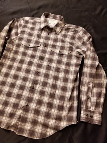CC Filson Co Shirt Mens Medium Brown Vented Long Sleeve Fishing Button Up - Thumbnail 2