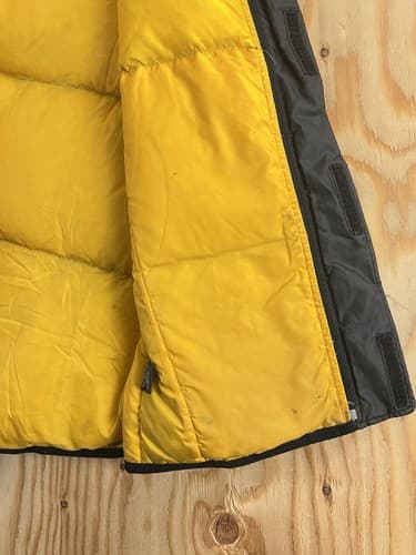Vintage Polo Jeans Ralph Lauren Puffer Vest Mens M Black Yellow Down Outerwear - Thumbnail 6