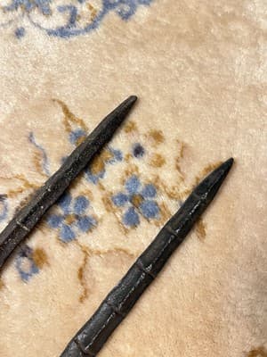 RARE Set 2 Vintage Chinese Dao Sword Breaker Shaped Mace Long Jian Dragon Spine - Thumbnail 6