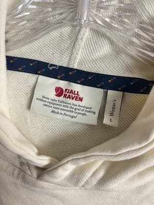 Fjallraven Vardag Hoodie W Womens L Relaxed Fit Pullover Chalk White Sweatshirt - Thumbnail 3