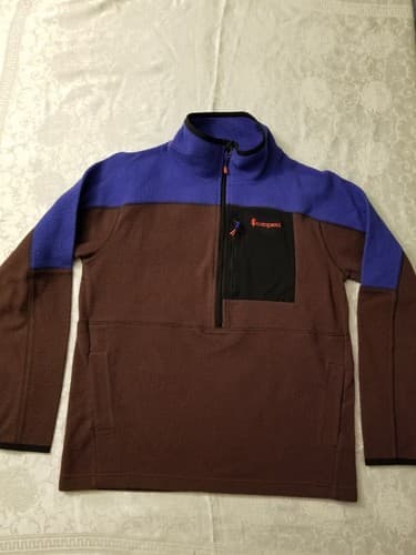 Cotopaxi Mens Large Blue Violet & Rust Black Abrazo Half Zip Fleece Jacket 1/2 L - Image 1
