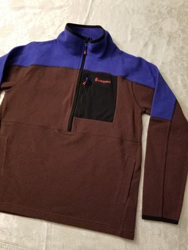 Cotopaxi Mens Large Blue Violet & Rust Black Abrazo Half Zip Fleece Jacket 1/2 L - Thumbnail 2