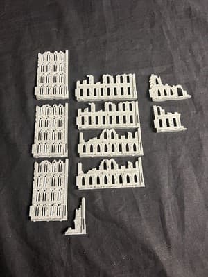 Warhammer 40k Terrain Imperial Sector Ruins 10 Pc Building Walls City Fence - Thumbnail 5