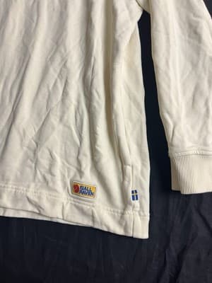 Fjallraven Vardag Hoodie W Womens L Relaxed Fit Pullover Chalk White Sweatshirt - Thumbnail 2