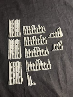 Warhammer 40k Terrain Imperial Sector Ruins 10 Pc Building Walls City Fence - Thumbnail 6