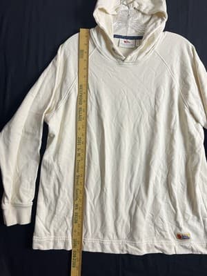 Fjallraven Vardag Hoodie W Womens L Relaxed Fit Pullover Chalk White Sweatshirt - Thumbnail 9