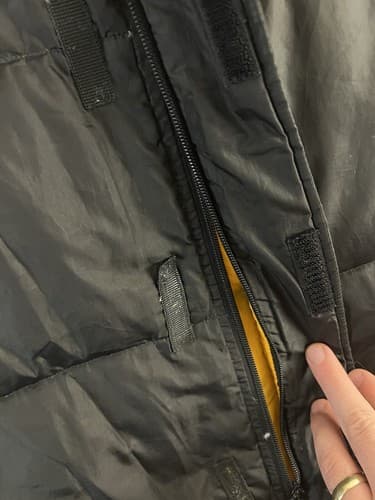 Vintage Polo Jeans Ralph Lauren Puffer Vest Mens M Black Yellow Down Outerwear - Thumbnail 8