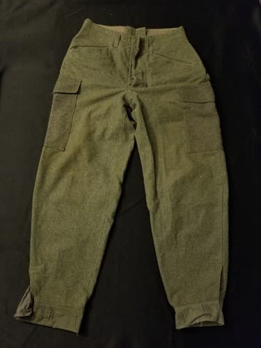 Vintage 1941 Crown 102K WW2 Swedish Army Military Wool Pants Trousers Cargo 30 - Image 1