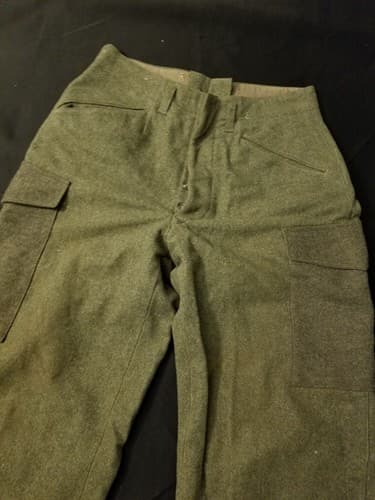 Vintage 1941 Crown 102K WW2 Swedish Army Military Wool Pants Trousers Cargo 30 - Thumbnail 2