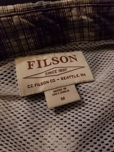 CC Filson Co Shirt Mens Medium Brown Vented Long Sleeve Fishing Button Up - Thumbnail 4