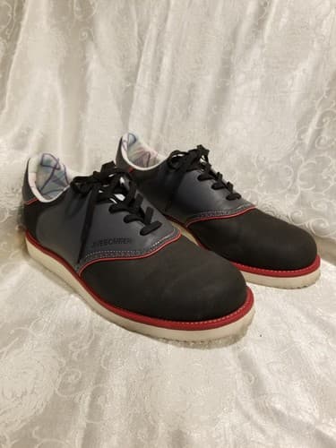 RARE Y2K Adidas Originals Alyasha Jive Bomber Wedge Mens 11.5 Shoes Black Red - Thumbnail 2