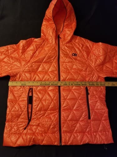 Outdoor Research Women's 1X Helium Insulated Hoody Rain Jacket Coat Orange *READ - Thumbnail 14